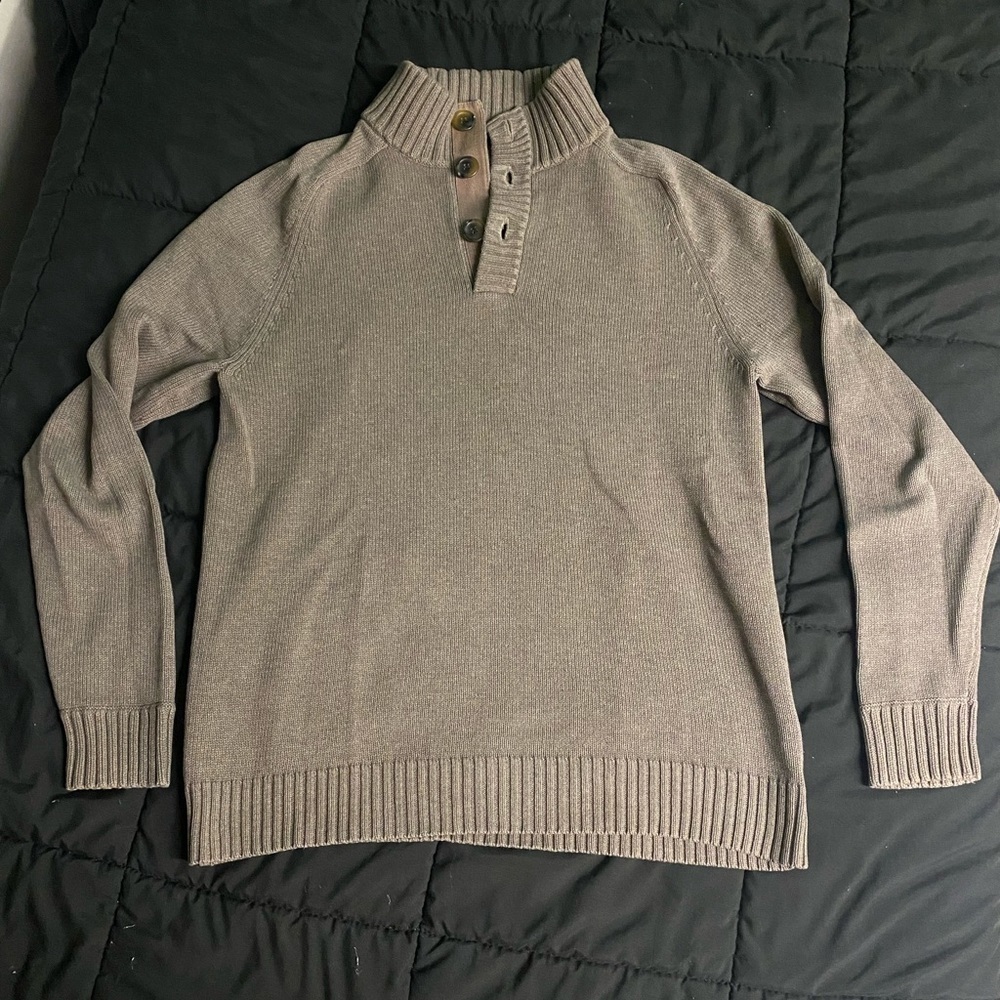 J.Crew Brown/Tan Buttoned Turtleneck